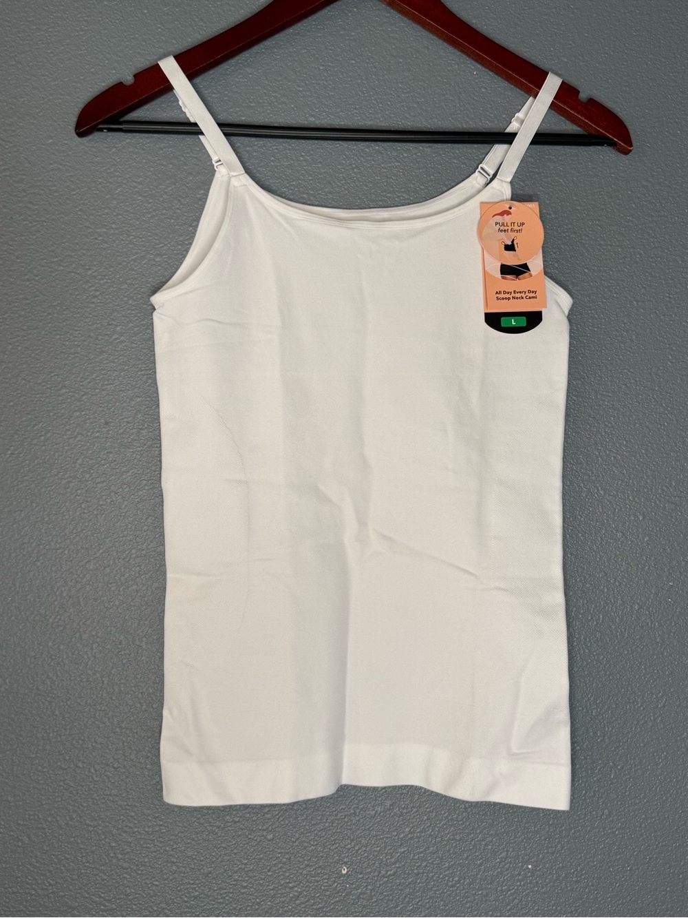 Shapermint Essentials Scoop Neck Shaping Cami L White NWT 360 Smoothing
